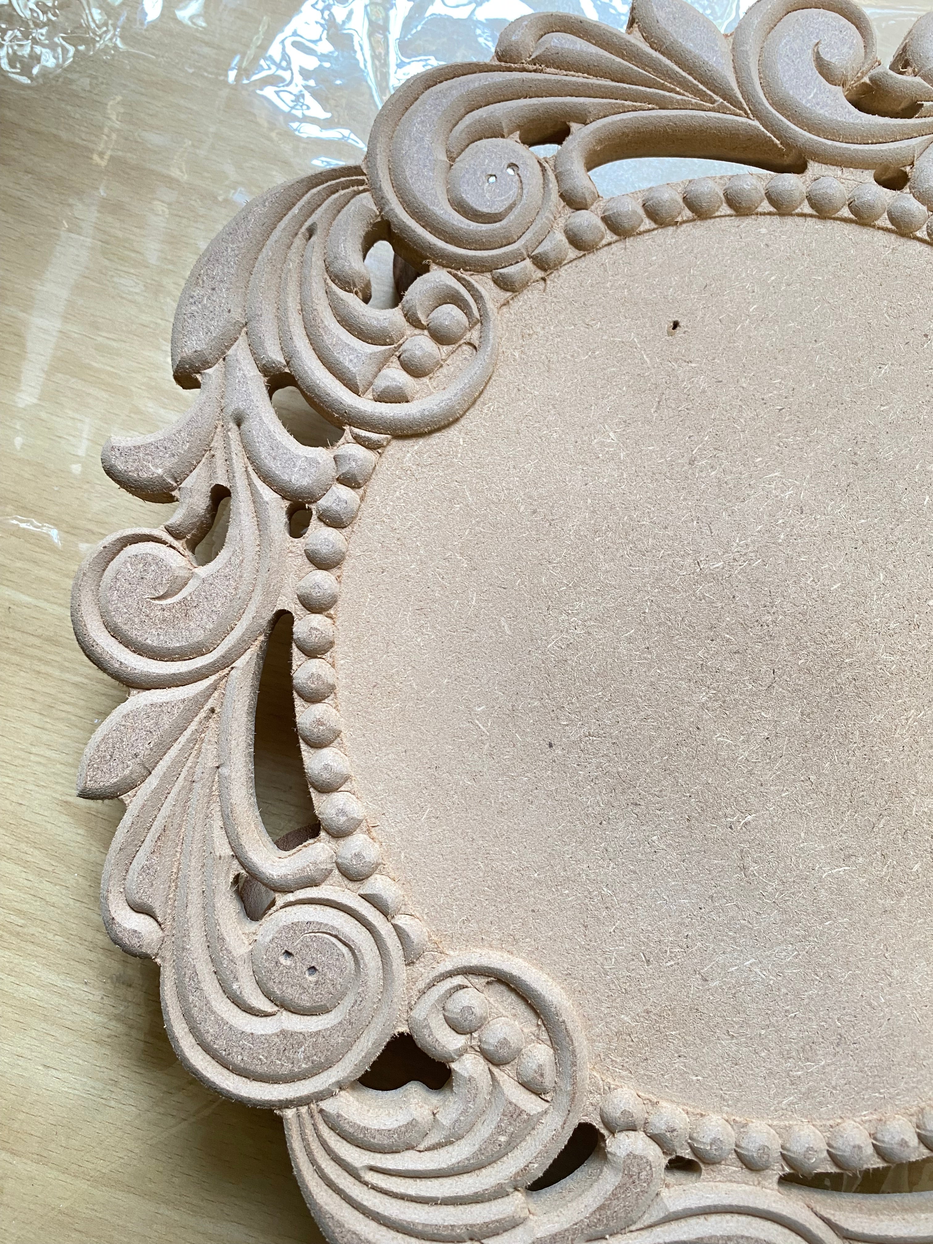 Raw MDF Carved Tray