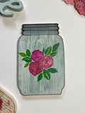 Hand-Painted Floral Mason Jar Wall Decor