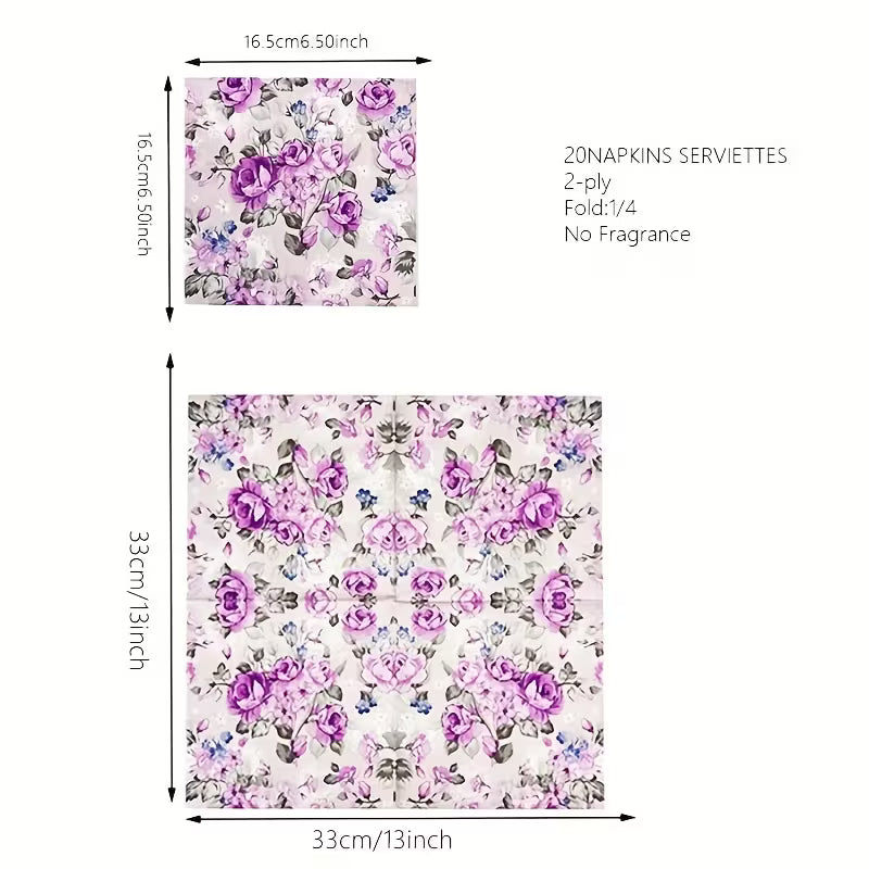 Decoupage Floral Napkin 1-Piece