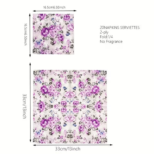 Decoupage Floral Napkin 1-Piece