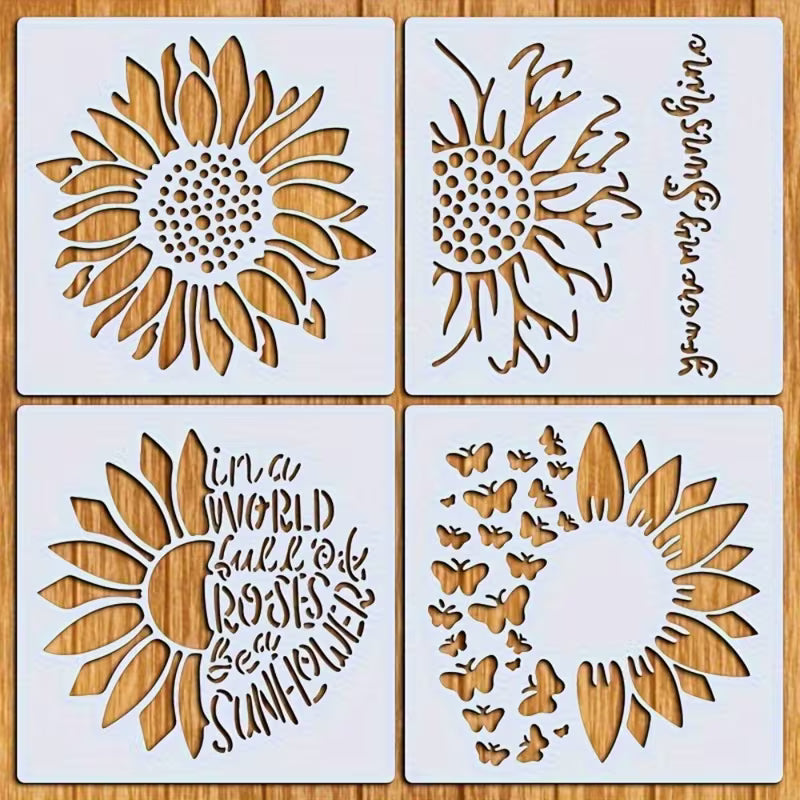 4-in-1 Sunflower Stencil Set