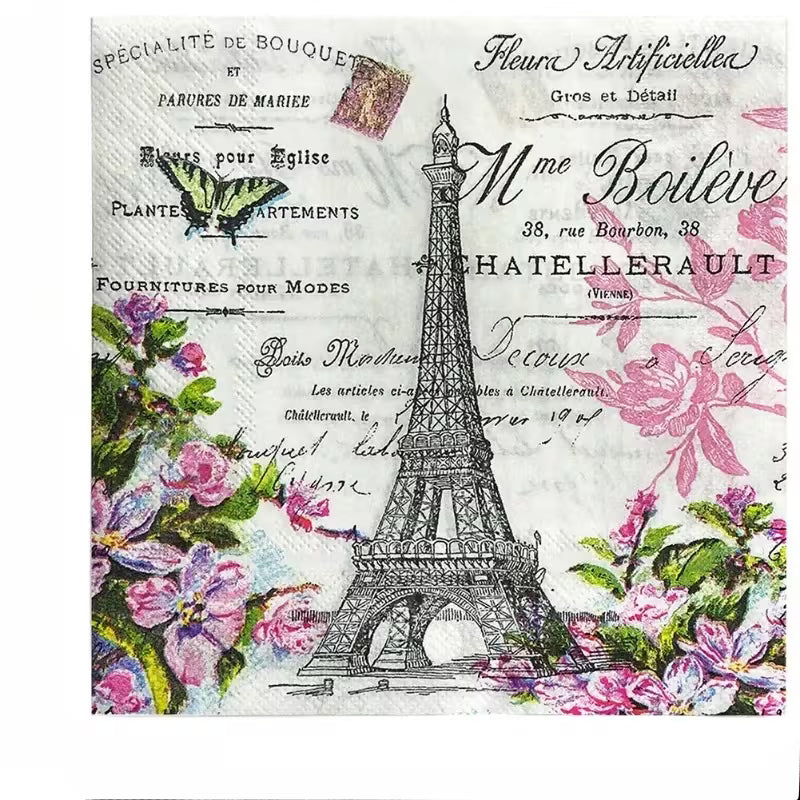 Paris-Themed Decoupage Napkin 1-Piece