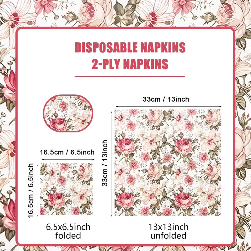 Pink Rose Decoupage Napkin 1-Piece