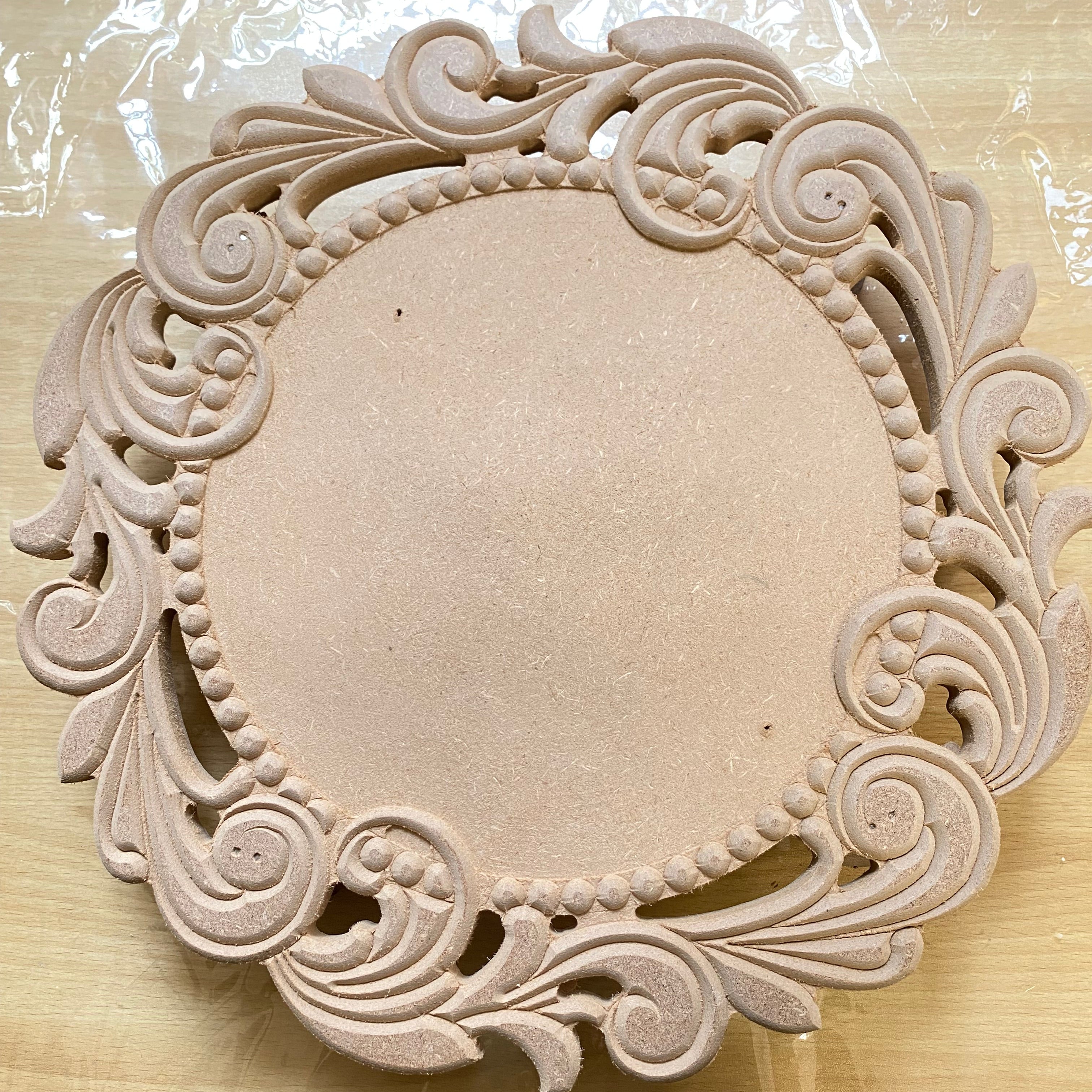 Raw MDF Carved Tray