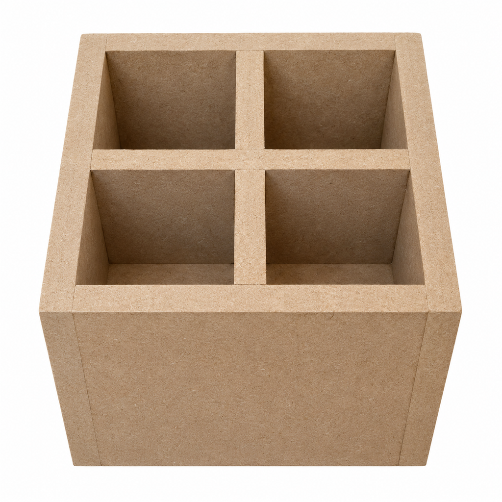 MDF 4-Compartment Organizer Box