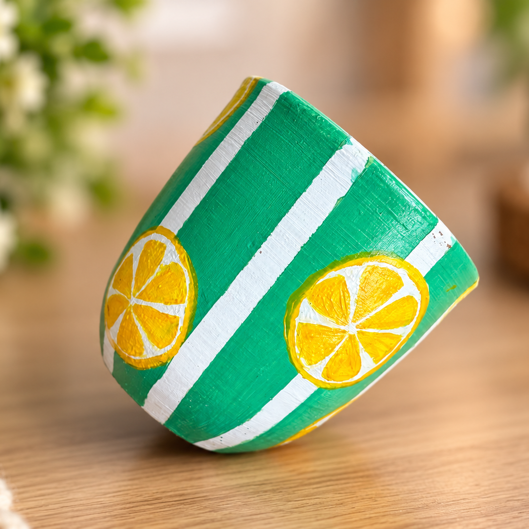 Hand-Painted Citrus Planting Pot