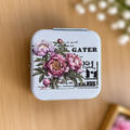 Vintage Peony Travel Jewelry Box – Pink Floral Newspaper Print