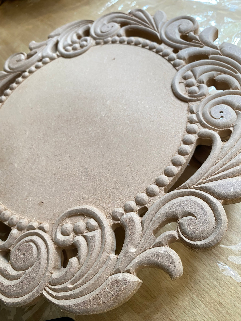 Raw MDF Carved Tray