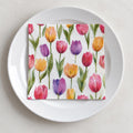 Watercolor Tulip Garden Decoupage Napkin