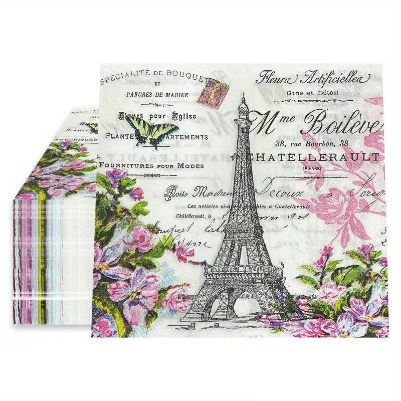 Paris-Themed Decoupage Napkin 1-Piece