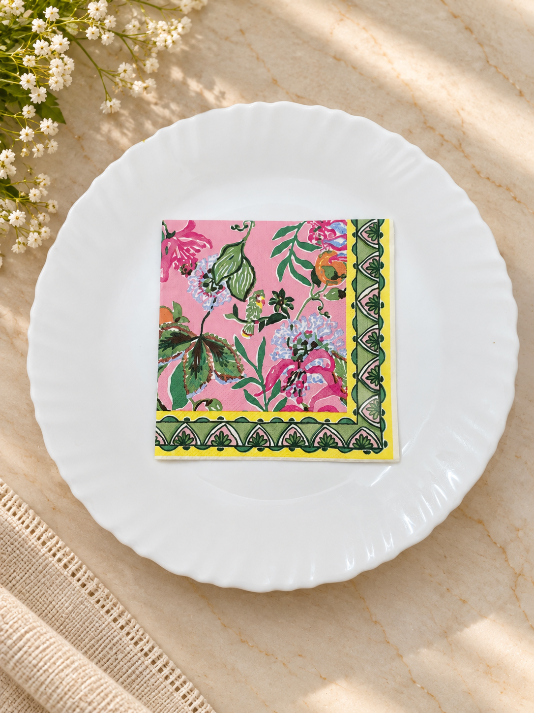 Pink Garden Decoupage Napkin