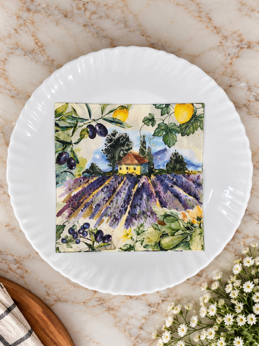 Lavender Countryside Decoupage Napkin