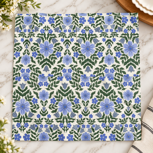 Blue Floral Decoupage Napkin