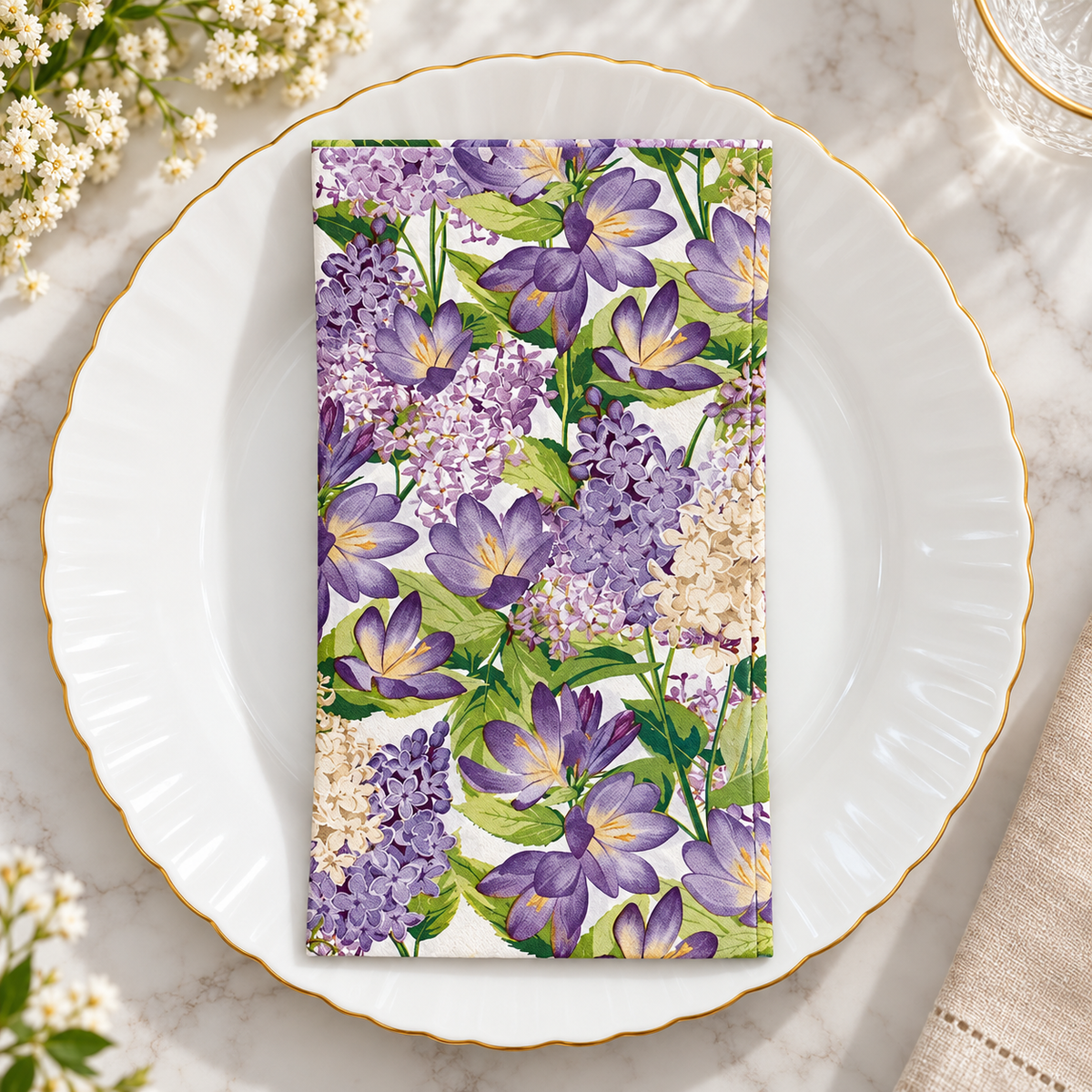 Purple Floral Decoupage Napkin
