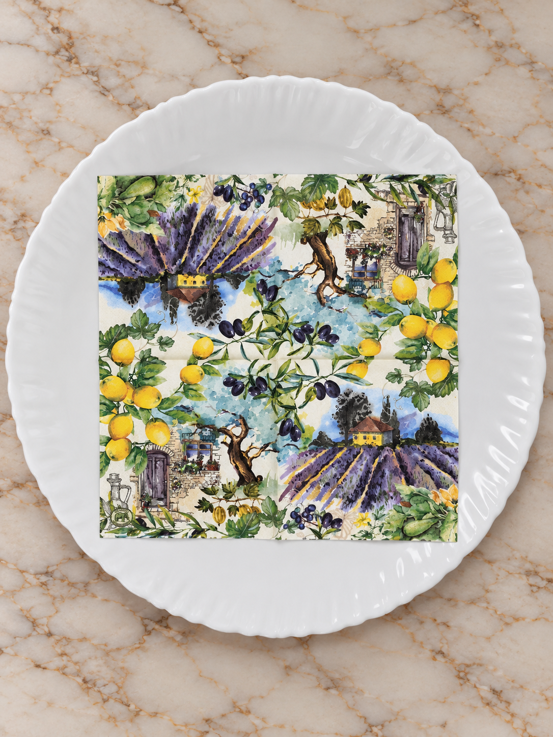 Lavender Countryside Decoupage Napkin