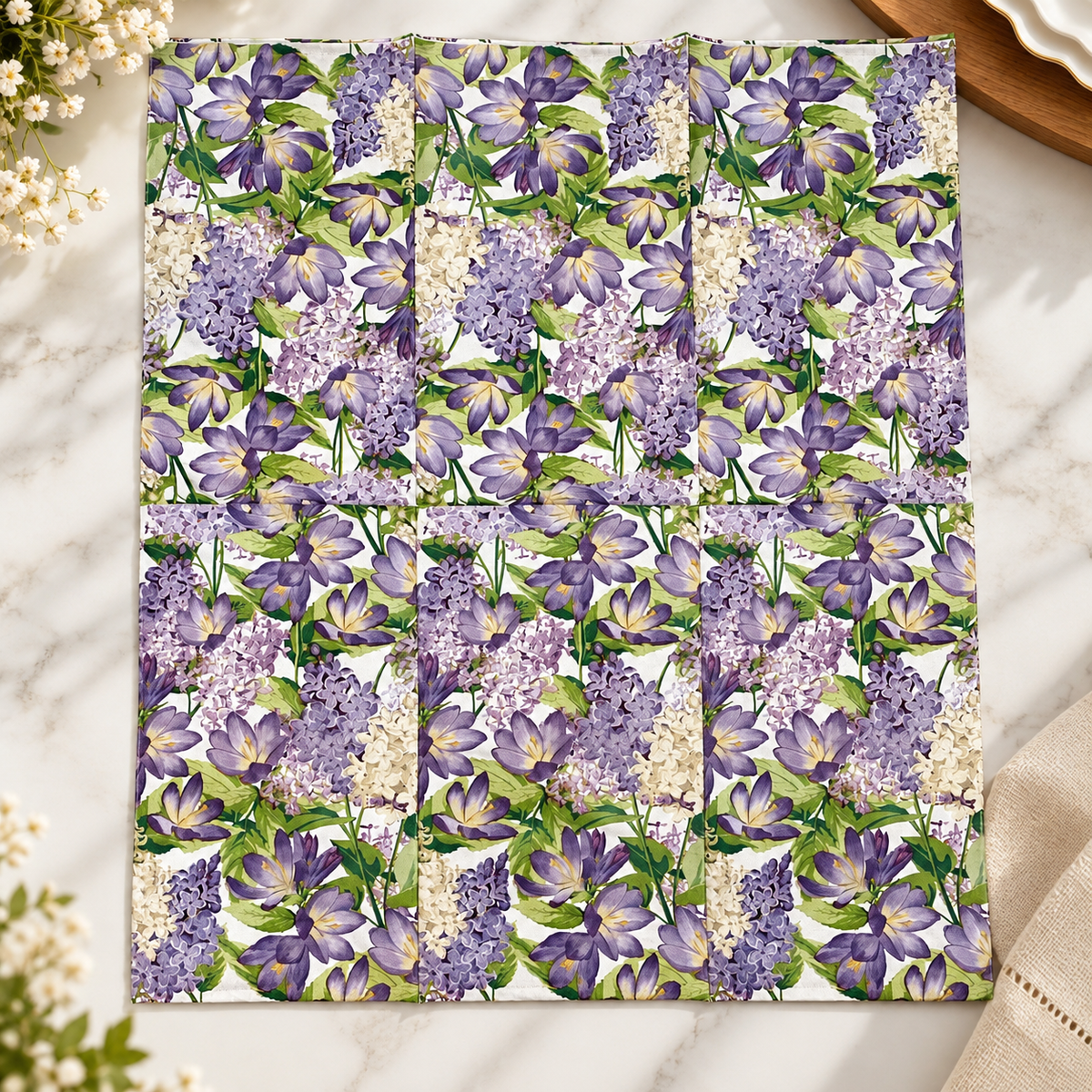 Purple Floral Decoupage Napkin