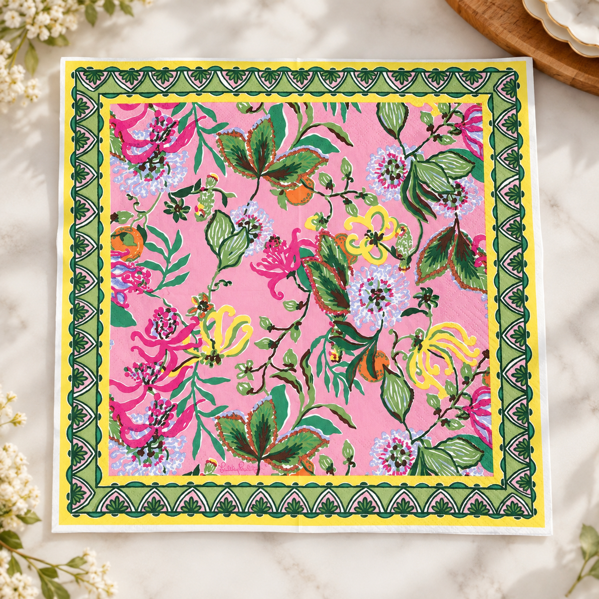Pink Garden Decoupage Napkin
